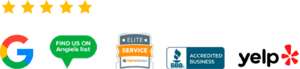 Google, Angi, HomeAdvisor Elite Service, BBB Accredited Business
